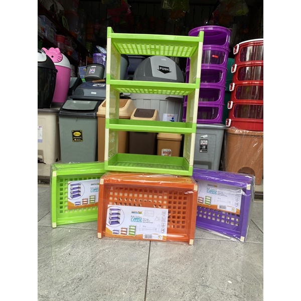 Rak Susun Serbaguna Plastik / Rak Susun Durio Serbaguna / Rak Susun Warna Plastik Lemony