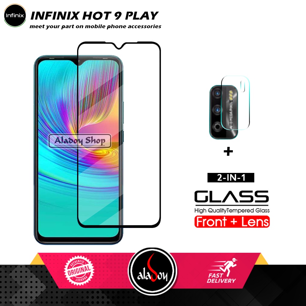 PAKET Tempered Glass Layar Infinix Hot 9 , Hot 9 Play Free Tempered Glass Camera