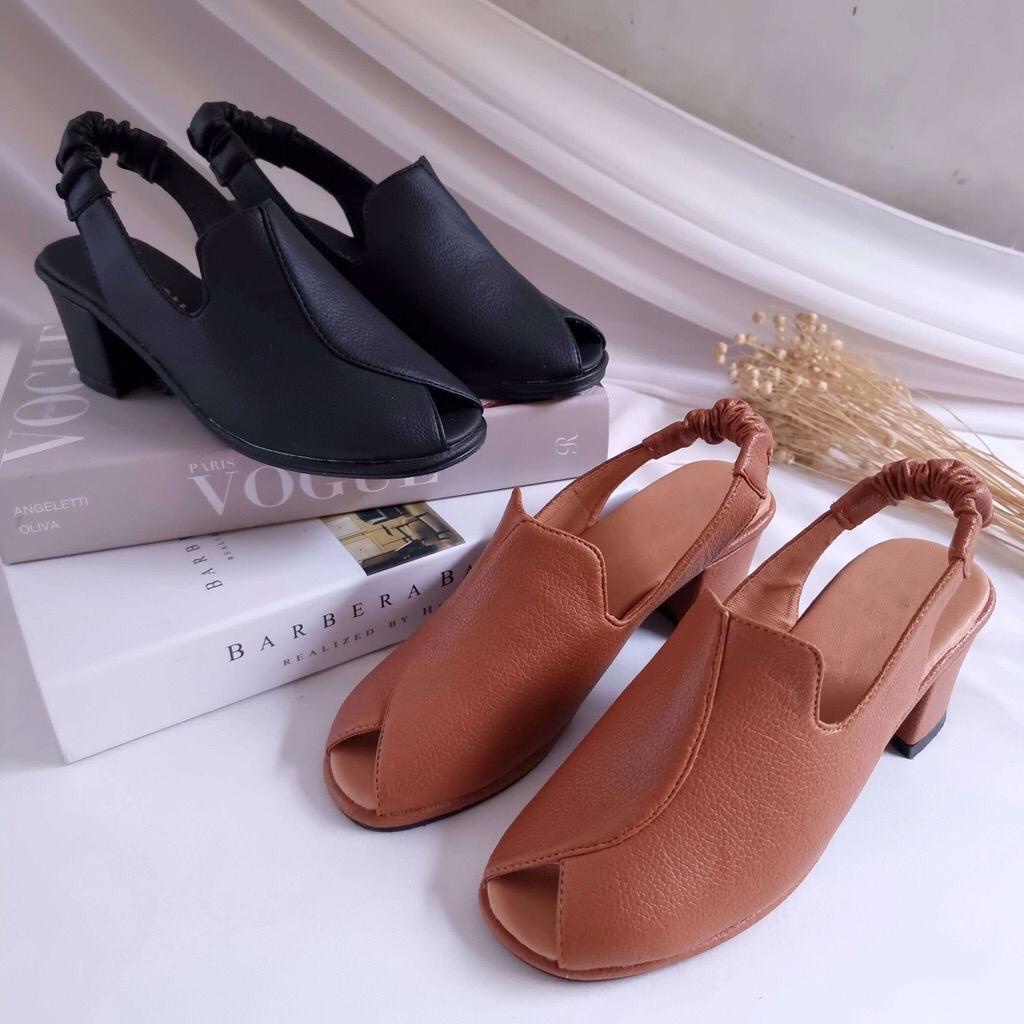 Sandal ZNYN High Hells Wanita Modern Hak Tinggi 5 cm