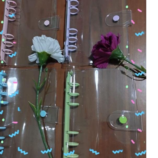 

Pasti Laris Binder A5 / A6 Cover PVC Transparan Tebal Jelly Case, Cover Warna, Besi Ring Warna & Polos / Clear Ring 6 44F^^
