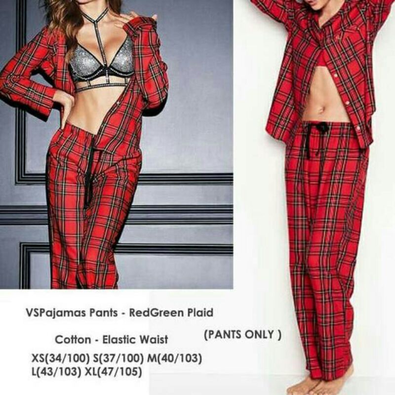 V*S NEW TARTAN PLAID PAJAMA SMALL  PANTS ORI