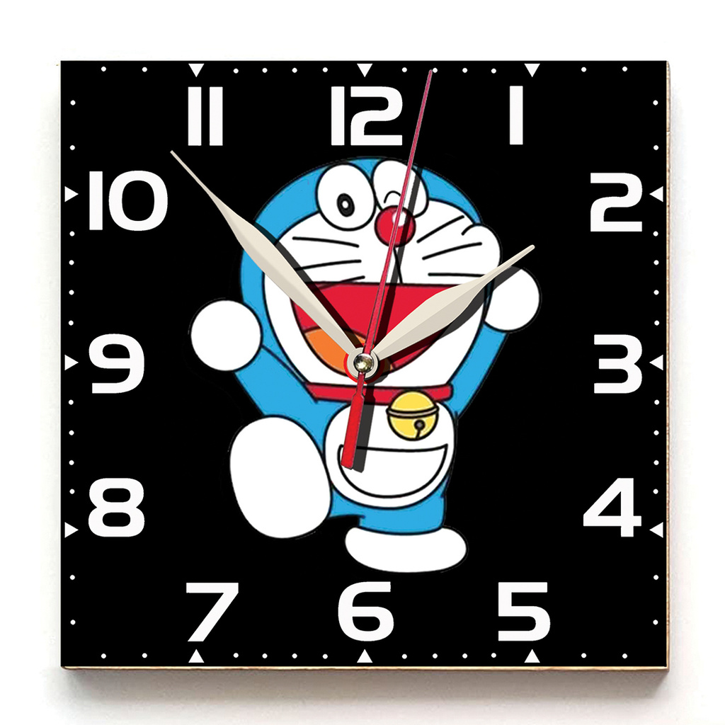 JAM DINDING UNIK KARAKTER DORAEMON 2 . KAYU 30x30