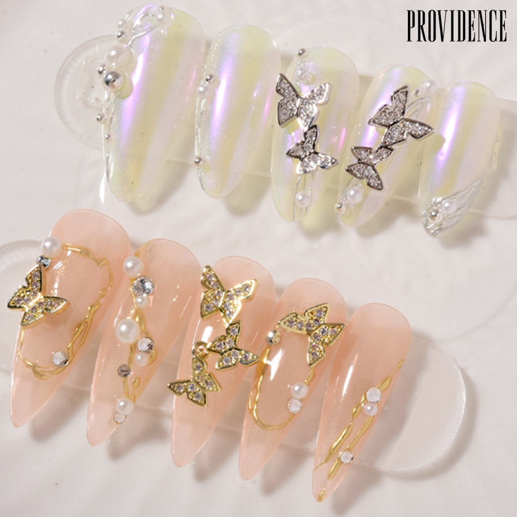 Providence Hiasan Kuku Bentuk Kupu-Kupu Aksen Cubic Zirconia Untuk Aksesoris Nail Art / Manicure