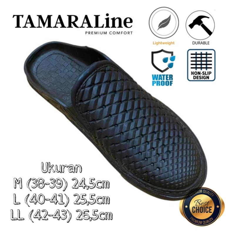 Sepatu Sandal Selop Slide Slip on Karet Pria Dewasa / Remaja - TAMARALINE 225 / Bahan Premium Lentur Empuk Ringan Kuat Anti Slip Anti Air / Model Casual Santai Rumah Kerja Outdoor Kamar Mandi  Murah Original