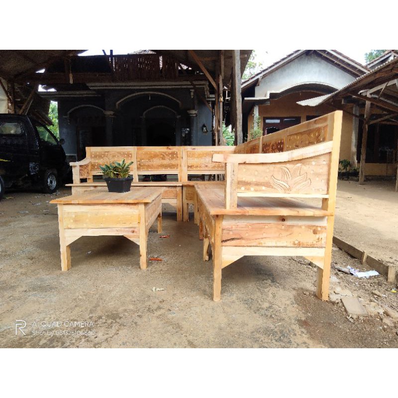 TERMURAH Kursi tamu minimalis / kursi tamu kayu sederhana / kursi sofa kayu termurah