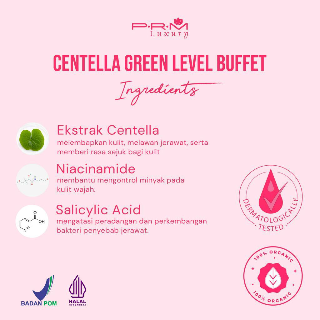 PRM LUXURY BPOM Serum centella level buffet PRM Luxury/ serum acne / bekas jerawat/ whitening/serum wajah/ serum muka