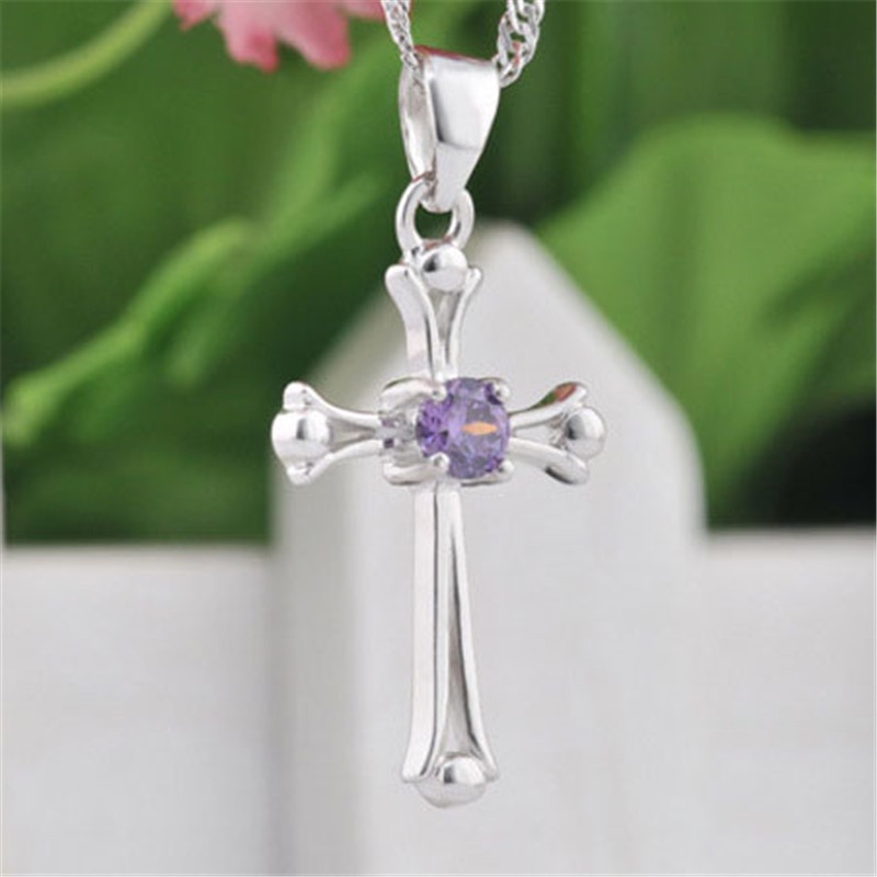 [Ready Stock]Fashion Personality Silver Plated Cross Pendant Necklace