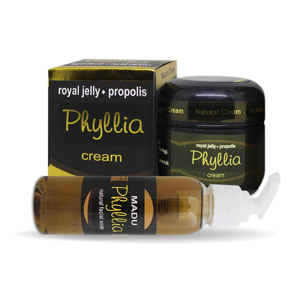 PHYLLIA CREAM ORIGINAL Bonus Phyllia Soap - Paket Cream Wajah Herbal Alami
