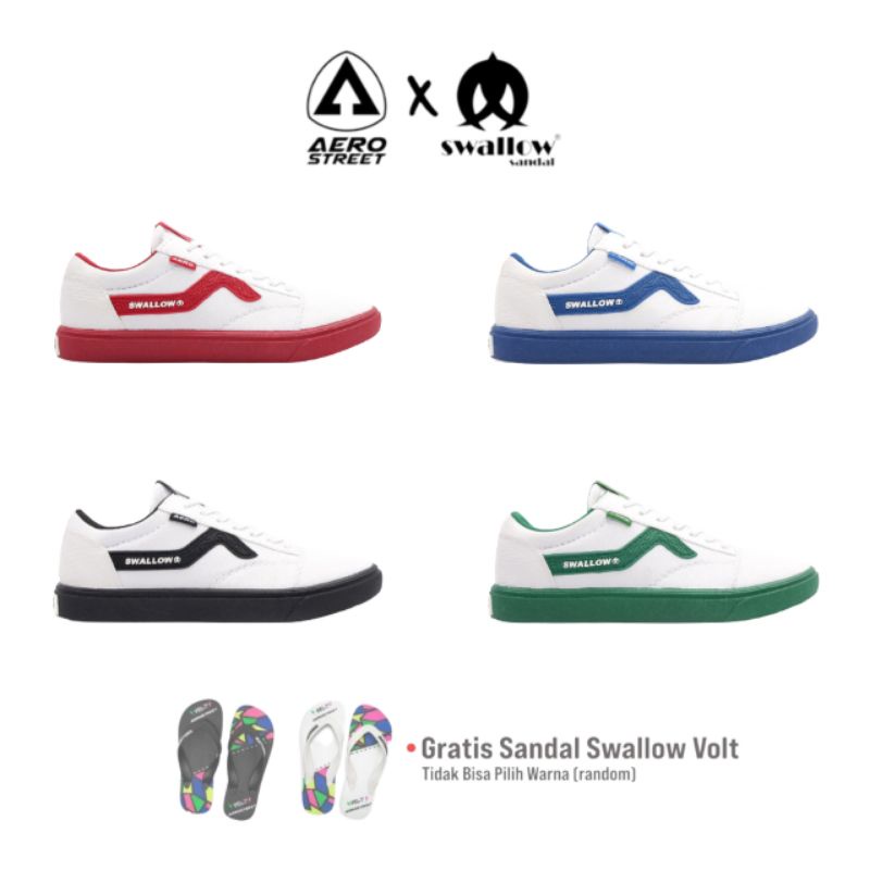 Aerostreet X Swallow - Sepatu Sneakers Casual Pria Wanita