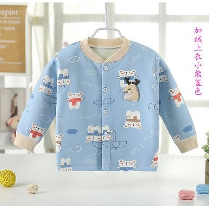 Sweater Kancing Atasan Panjang Bayi Anak Fleece Import Laki laki Perempuan Bahan Tebal Lembut 0 -2 Tahun