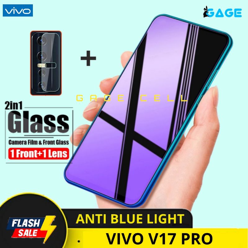 2in1 TEMPERED GLASS ANTI BLUE LIGHT FULL LAYAR VIVO V17 PRO TG ANTI GORES RADIASI VIVO V17PRO SCREEN