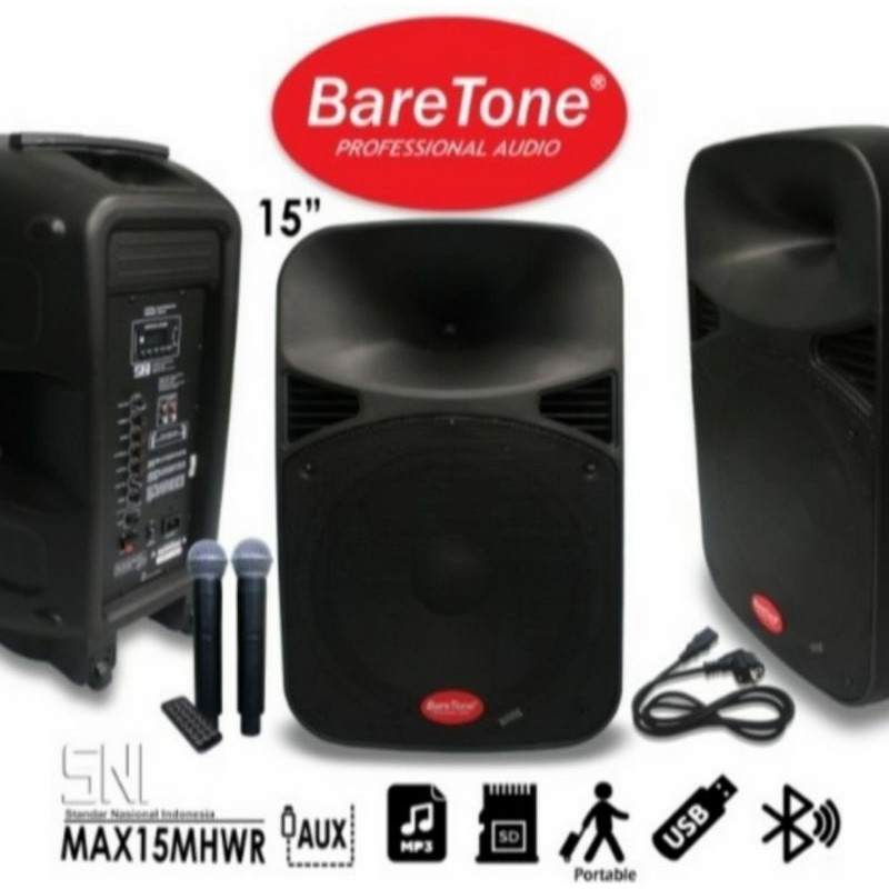 speaker baretone 15inc speaker meting portable bloutut baretone 15MHWR