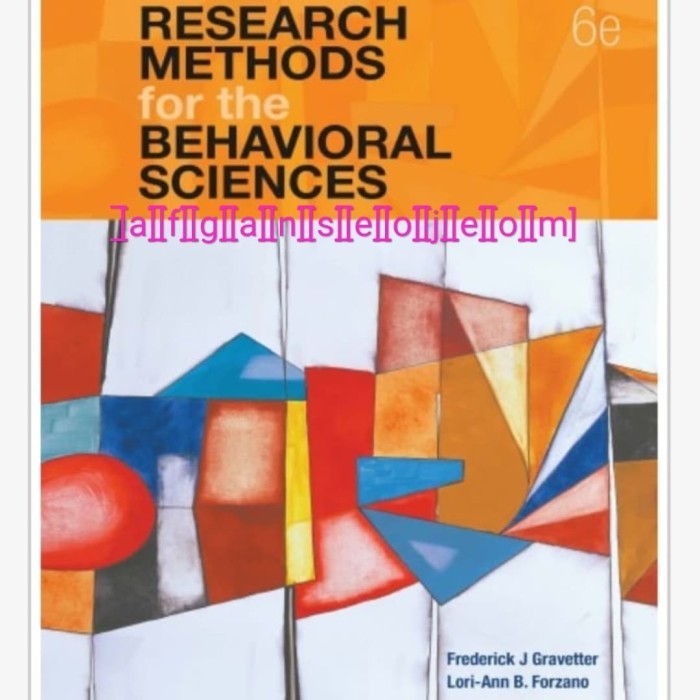 Jual Buku Buku Research Methods For The Behavioral Sciences E