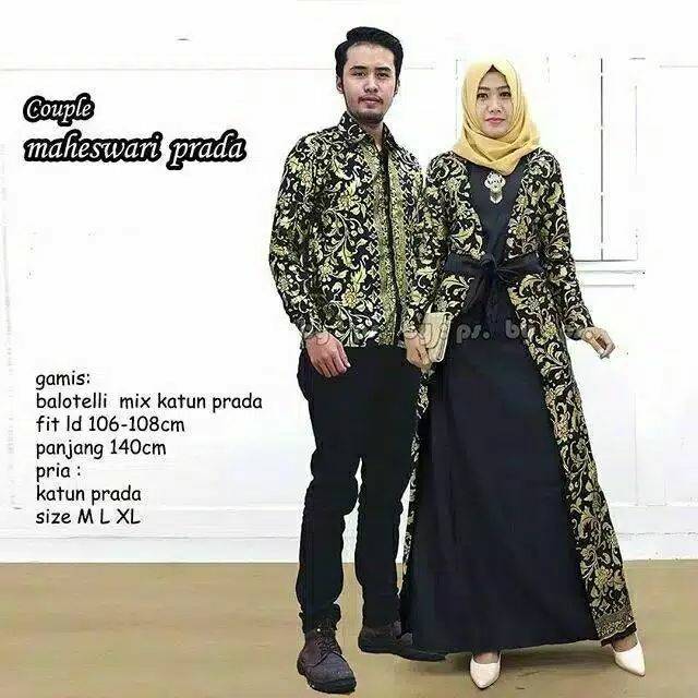Batik Couple Maheswari Prada Batik Gamis mix Balotelli Prada Batik Syari Kemeja Batik Panjang
