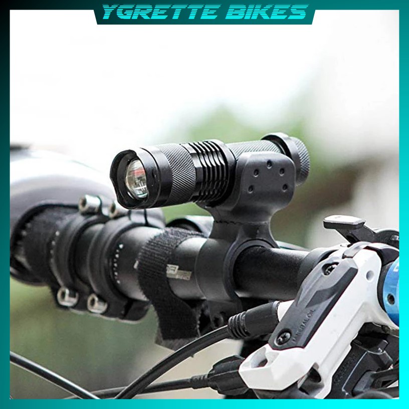 YGRETTE - POCKETMAN P1 FLASHLIGHT Q5 BICYCLE LIGHT TAILIGHT WITH BRACKET PAKET LAMPU DEPAN BELAKANG SEPEDA 2000 LUMEN COB