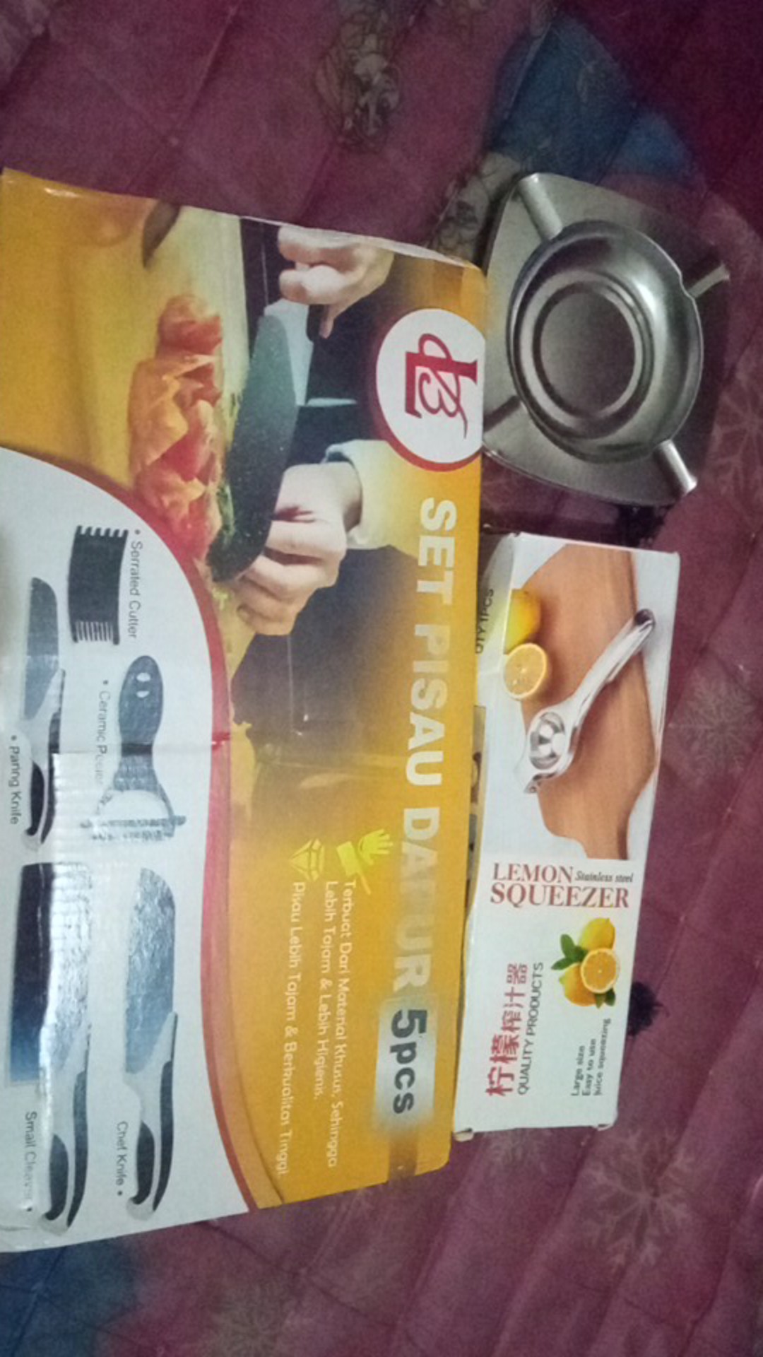 [sm88] Pisau Set 5 In 1 Keramik J13 / Pisau Set Keramik Dengan Kardus
