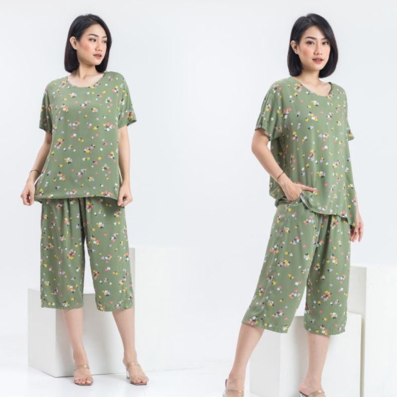 SETELAN DASTER CELANA PENDEK BATIK SETELAN BUSUI /Piyama Pendek / Setelan CP /Kulot Murah Adem Busui