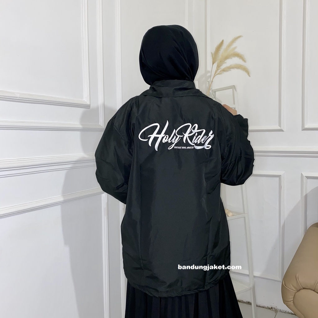 Coach Jacket holyrider  MMXXI BORDIR  HITAM II Jaket Coach model winbacker