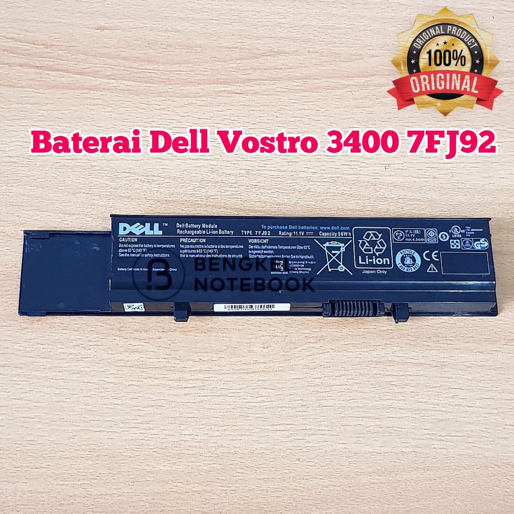 Baterai Dell Vostro 3400 3500 3700 4JK6R 7FJ92 V3400 V3500 V3700