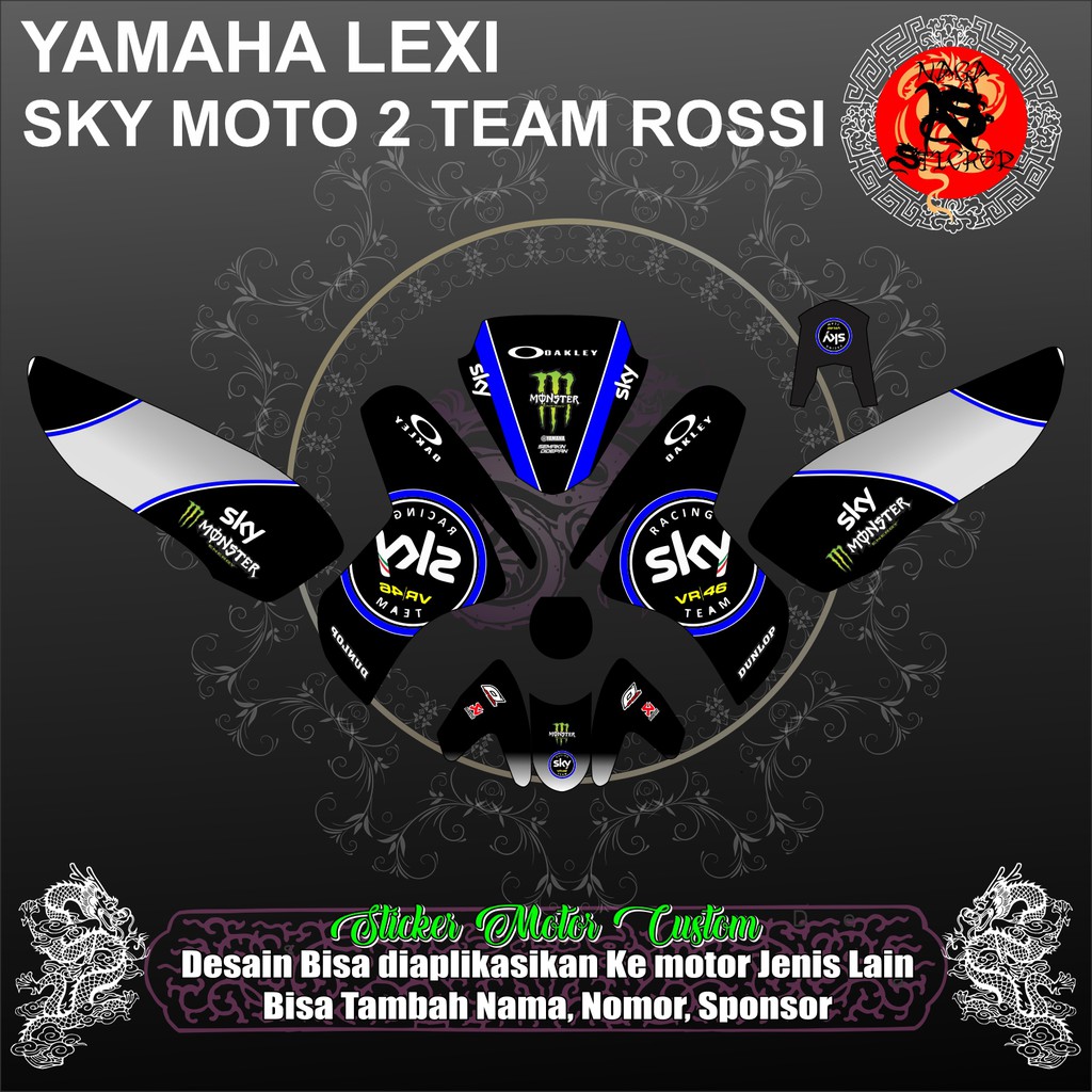 DECAL STICKER YAMAHA LEXI SKY MOTO 2 TEAM VR46