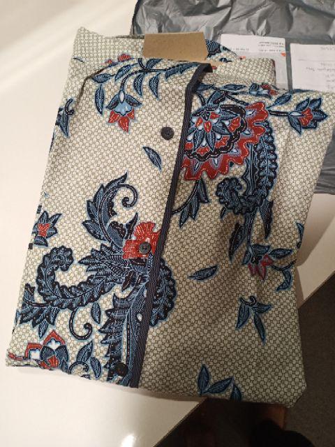 Kemeja Batik Pria Lengan Pendek Bs55 Katun Motif Modern Dixmont Semi Slimfit Premium