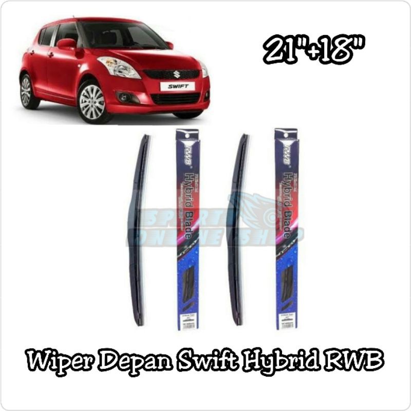 Wiper Depan Swift 21&quot;+18&quot; Hybrid Merk Rwb