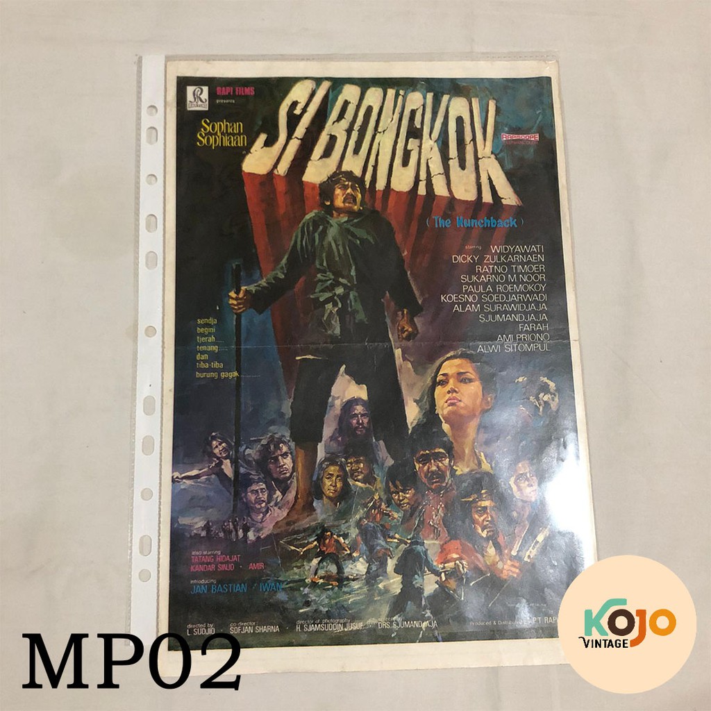 Movie Poster Film Retro Antik Jadul Langka Lawas Aesthetic Si Bongkok Tahun 1972