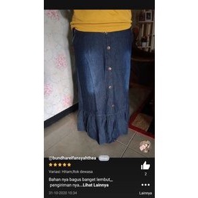Rok jeans panjang rempel kancing dewasa/rok jeans wanita/rok jeans polos premium terlaris-1