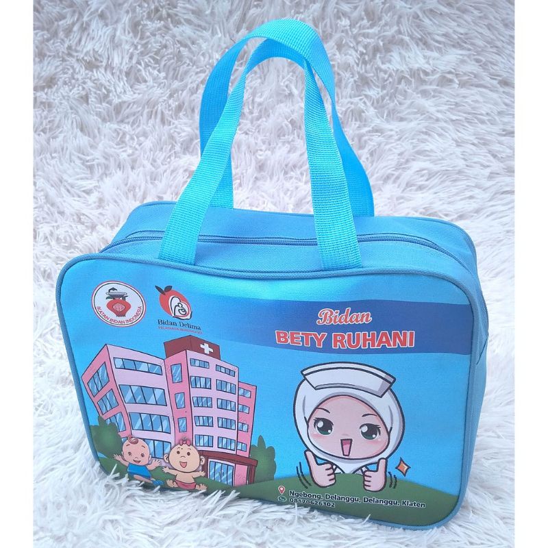TAS Partus Persalian Tebal BISA CUSTOM NAMA BIDAN Murah Tas Rumah Sakit, Puskesmas, Klinik