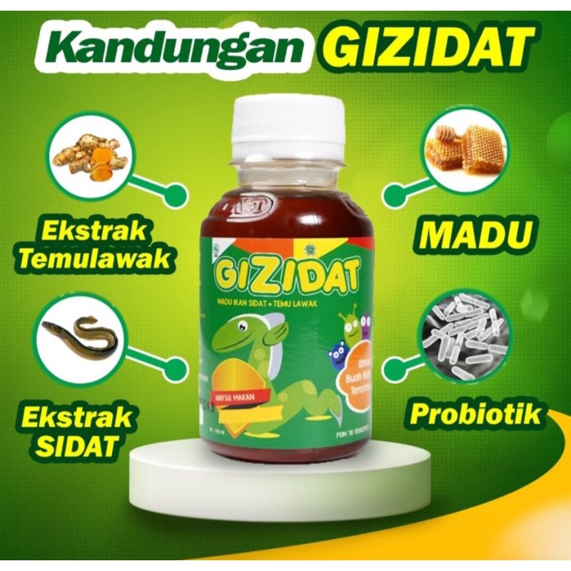 GIZIDAT - Madu Ikan Sidat Vitamin Suplemen  Penambah Nafsu Makan & Berat Badan Bayi / Anak