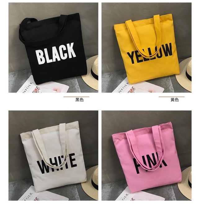 Twenty Bag - Tas Tote Bag Wanita Non Resleting Terbaru 2021 Aesthetic Kekinian Motif Carakter COLOUR FUNS Korea Style Multifungsi