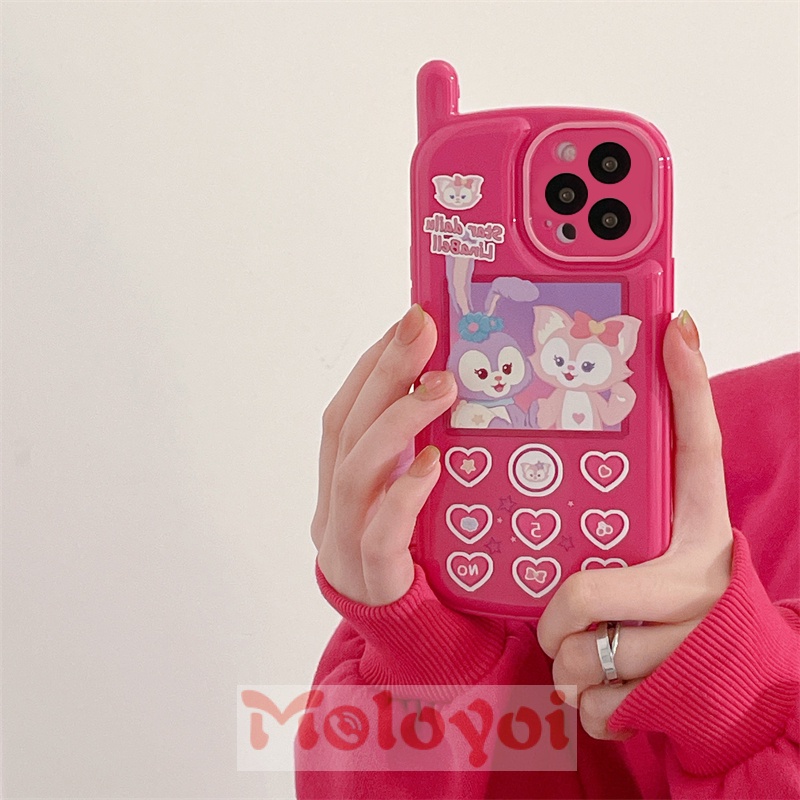 Kartun Disney LinaBell StellaLou Casing Ponsel Kompatibel Untuk iPhone XR 11 7 8 Plus 12 13 14 Pro MAX X XS MAX SE 2020 Kepribadian Retro Pola Seluler Glossy Lembut TPU Cover