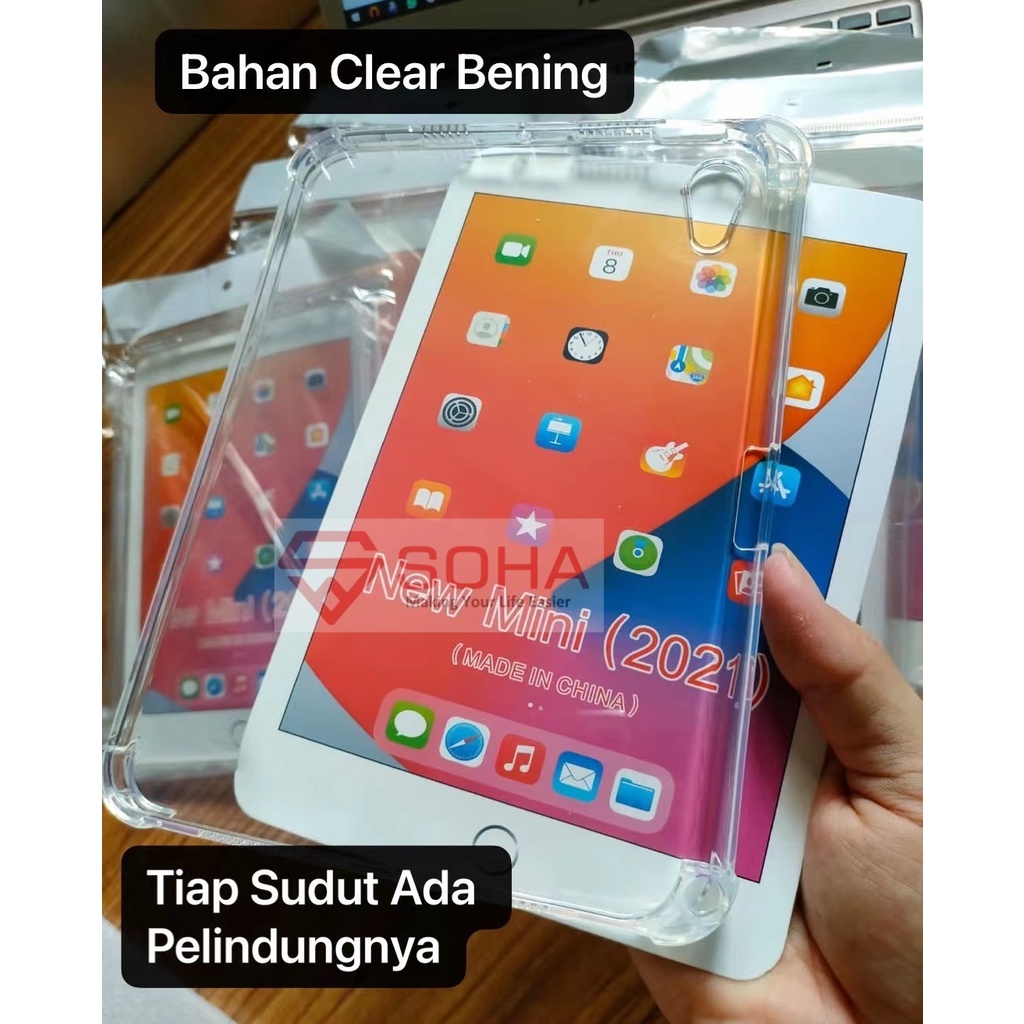 SBT-003 Silikon Pen Ipad Mini 6 2021 Ada Tempat Simpan Pencil / Stylus Tablet Clear Case Bening Melindung Body Ipad