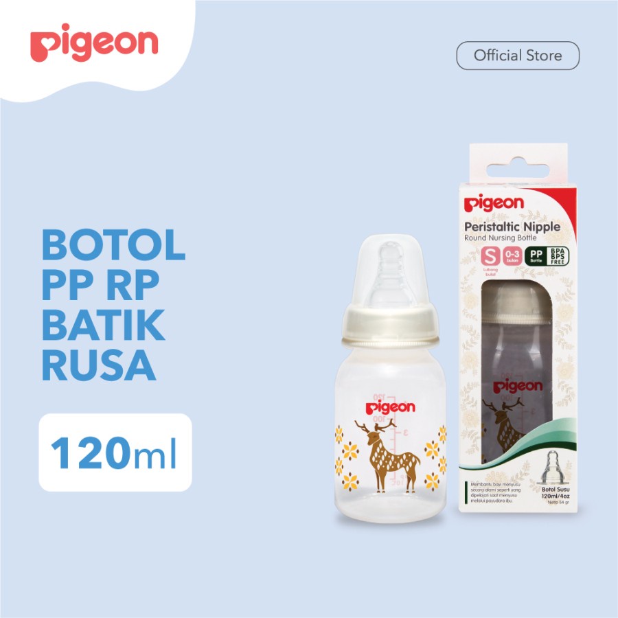 PIGEON BOTOL PP RP 120 ML / 50ML W/ S TYPE SILICONE NIPPLE