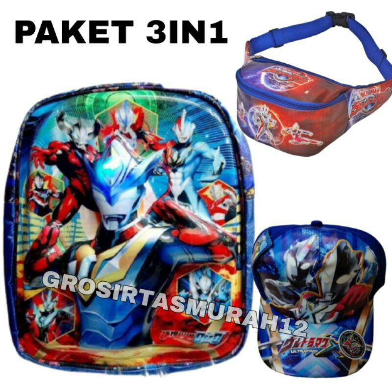 Tas ransel anak ultraman LED Tas anak laki laki KARAKTER/ULTRAMAN