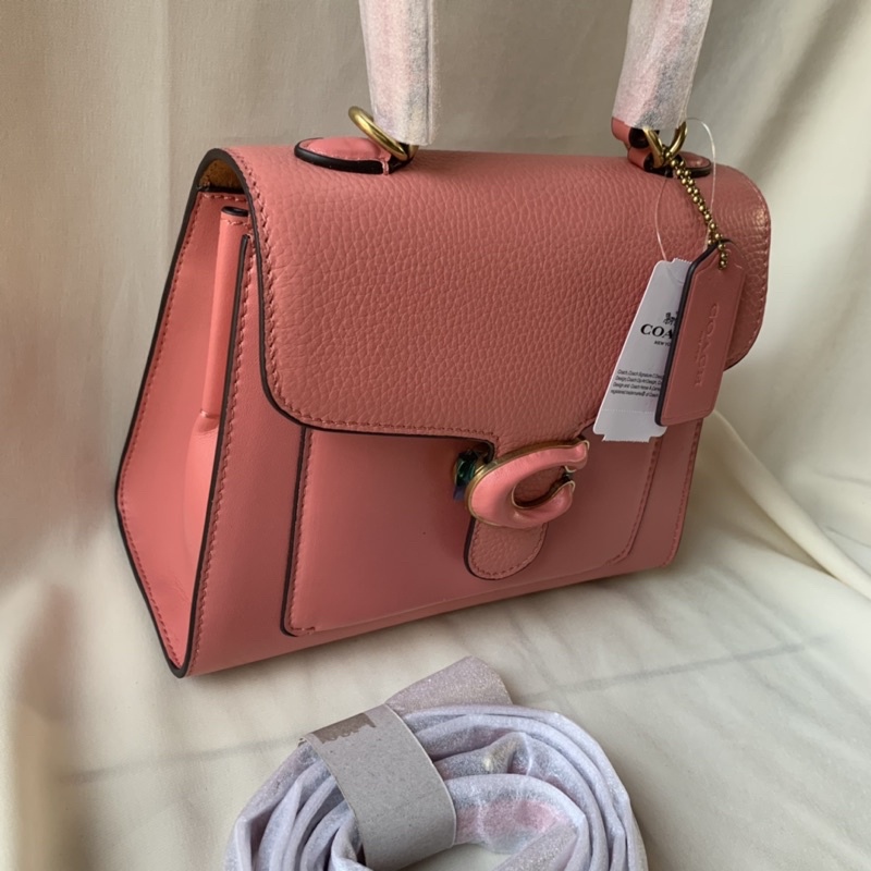 Coach Tabby Top Handle 20 Bag In Peble Leather (0773) - PINK