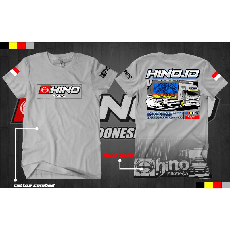 KAOS TRUCK HINO INDONESIA / ATASAN PRIA / ATASAN WANITA / KAOS  TRUCK HINO / KAOS TRUCK TERBARU ORIG