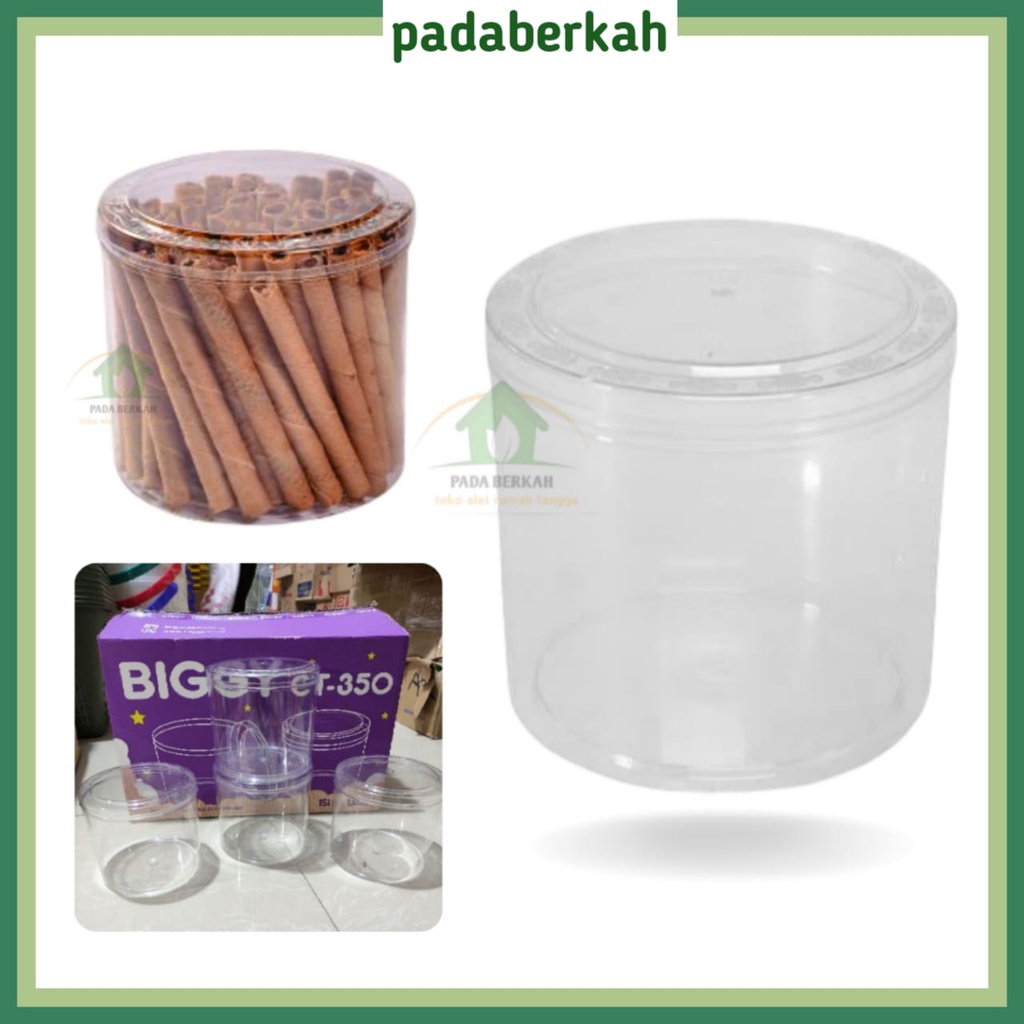 Toples Kue Kering Kue Nastar Biggy 1 kg CT-350 / Toples Mika Biggy CT-350 / Toples Tabung CT 350 / T