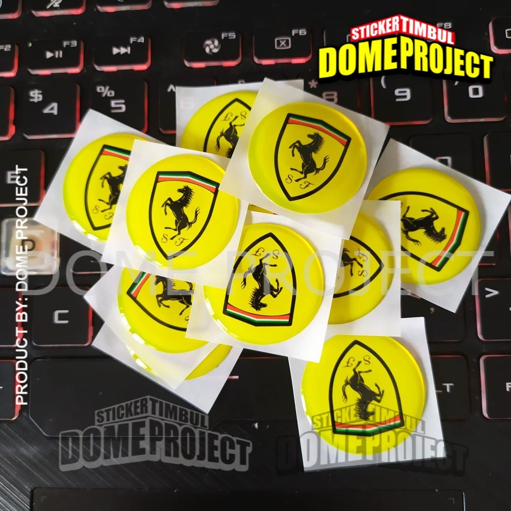 STIKER MOTOR EMBLEM 3D LOGO FERRARI KALIPER REM AKSESORIS YAMAHA HONDA SUZUZI KAWASAKI AESTHETIC KEREN