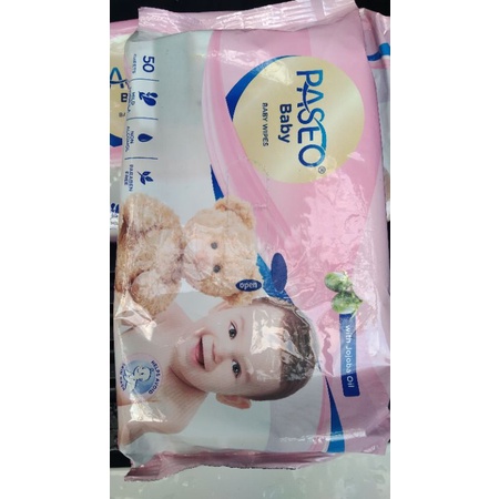 Tisu basah Paseo 50 sheet pink / Paseo chamomile extract 50 sheet / tisu basah Paseo with jojoba oil