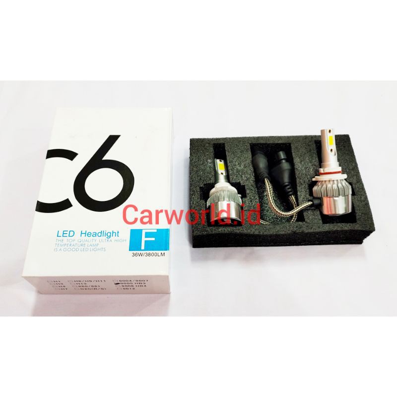 Bohlam Lampu Foglamp HB4 9006 Led C6 Sepasang
