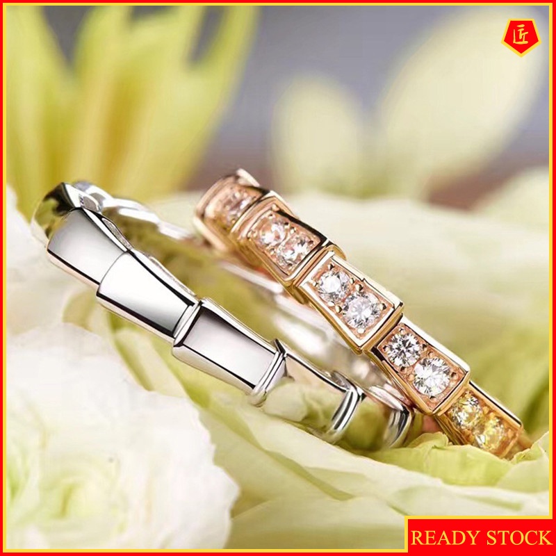 [Ready Stock]Creative Luxury 18K Rose Gold 925 Silver Diamond Ring