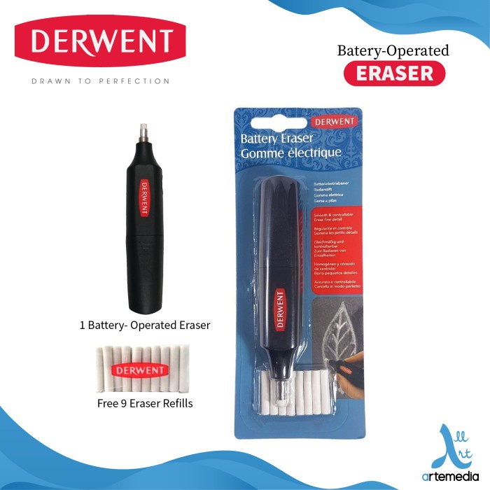 

Gilaa!!! Penghapus Pensil Derwent Battery Operated Eraser And Refill Blister Promo