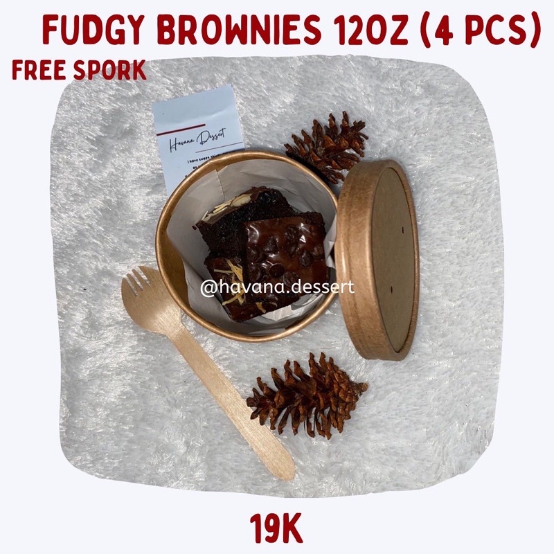 

Fudgy Brownies Mini | Brownies sekat panggang mini uk 12 oz isi 4 pcs + free spork