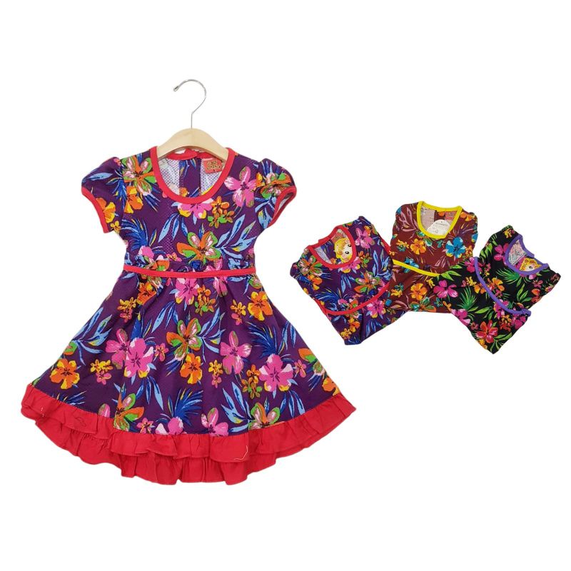 DRESS FASHION ANAK PEREMPUAN 2-4 TAHUN MOTIF BUNGA