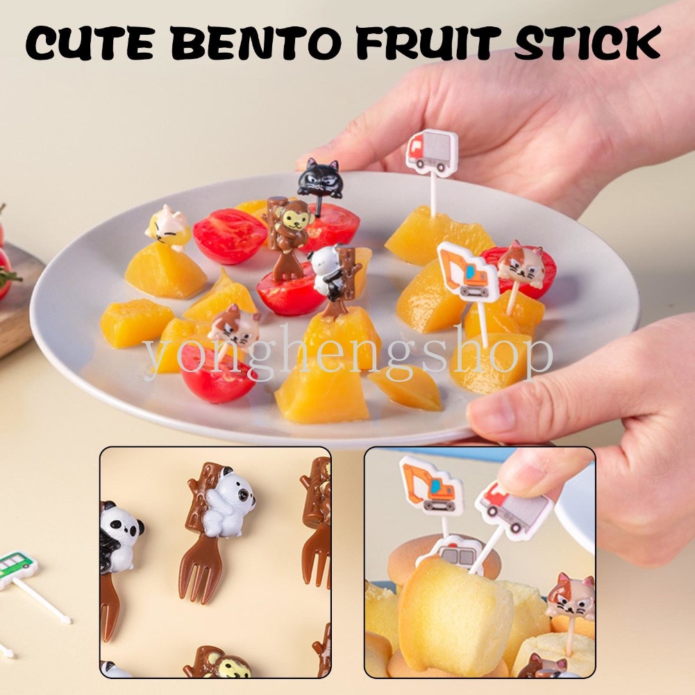 6pcs / set Garpu Tusuk Gigi Desain Kartun Kucing Koala Beruang Untuk Makanan Ringan Anak