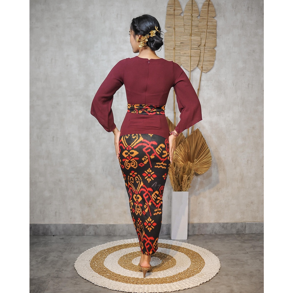 (kode 3) ONE SET KEBAYA JADI AIR FLOW KIMONO LONCENG+KAMEN MOSCREPE+SELENDANG-3