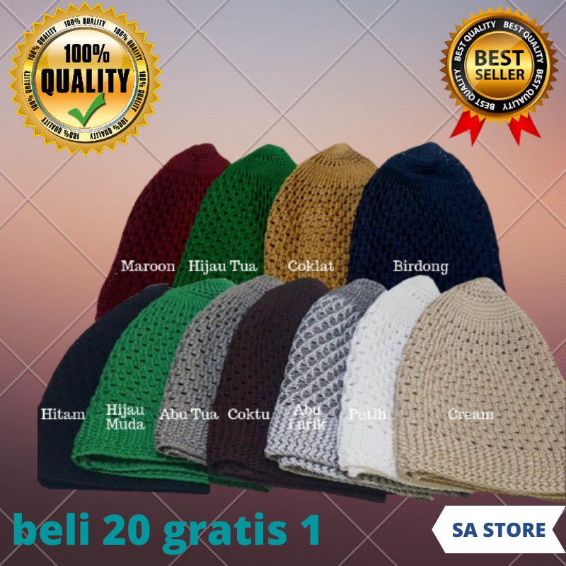 (Ecer) PECI HAJI/ PECI RAJUT/PECI PUTIH /KOPIAH HAJI/KOPIAH PUTIH