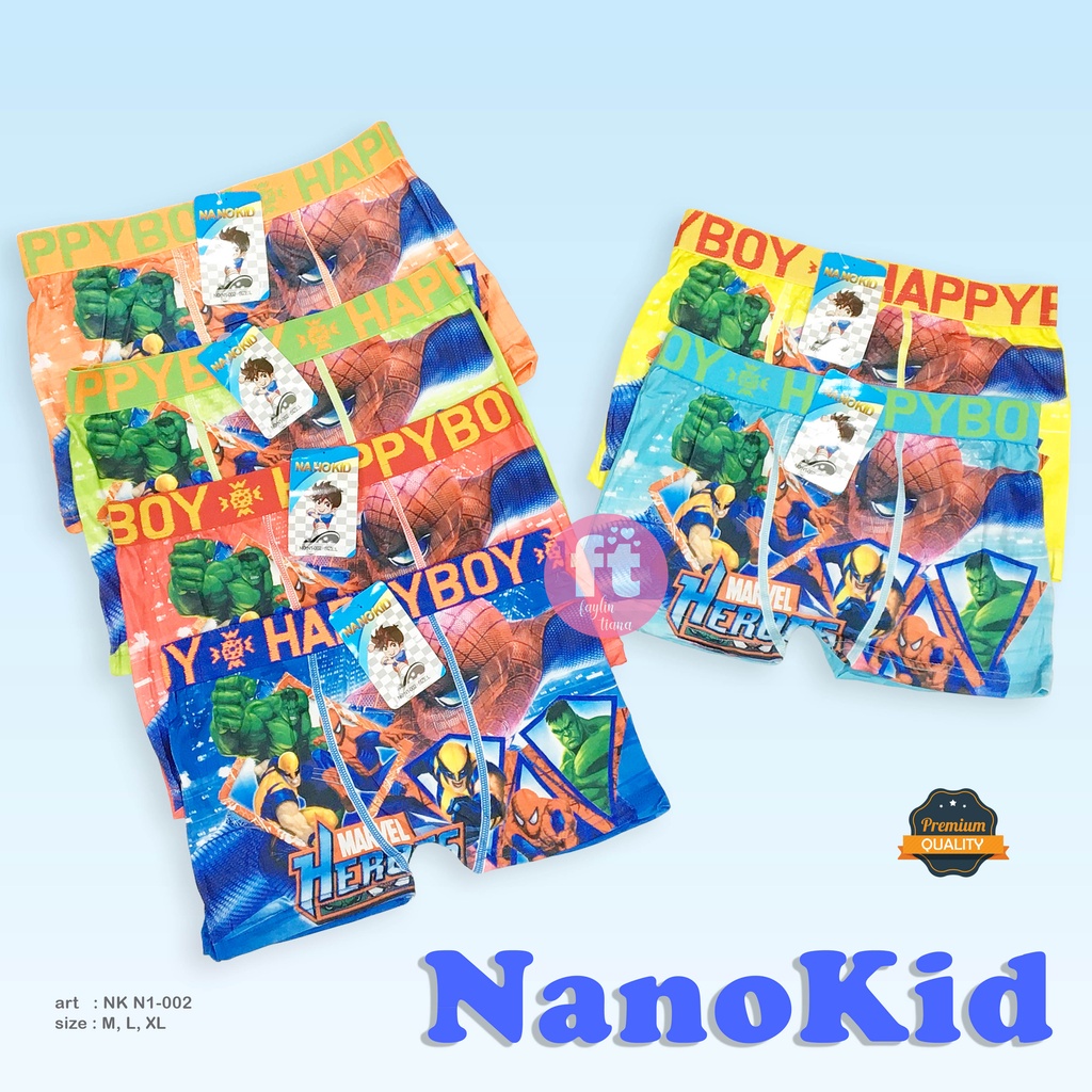 NANOKID | Celana Dalam Anak Segiempat / Boxer Anak Cowok / art NK N1