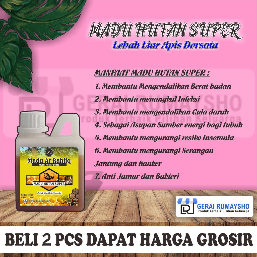 

MADU HUTAN AKASIA MADU HUTAN ASLI MORIGINAL 100% ALAMI TANPA CAMPURAN APAPUN 500 gr